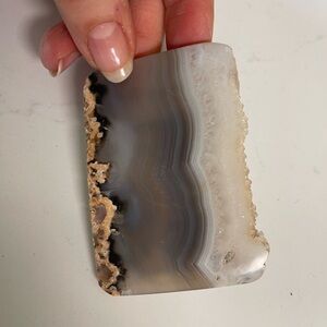 Polished Agate Geode Slice Belt Buckle 2” By 3”. UNISEX